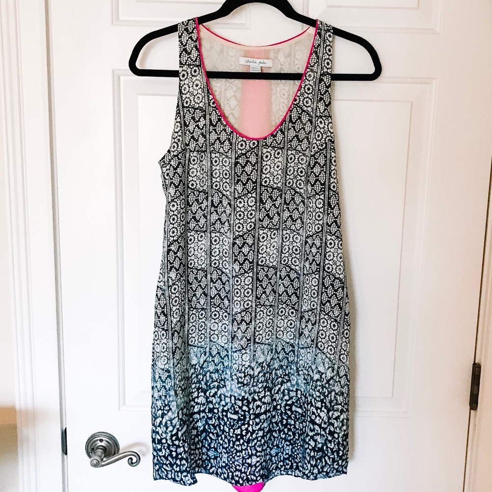 Pink stripe accent dress
